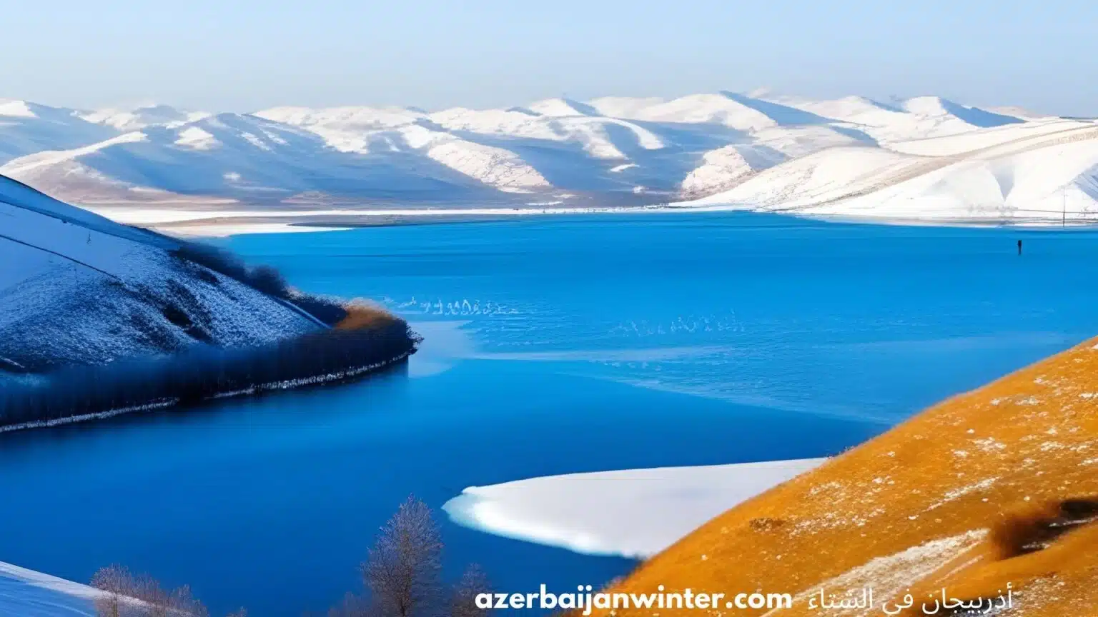 جبال أذربيجان المغطاة بالثلج في فصل الشتاء